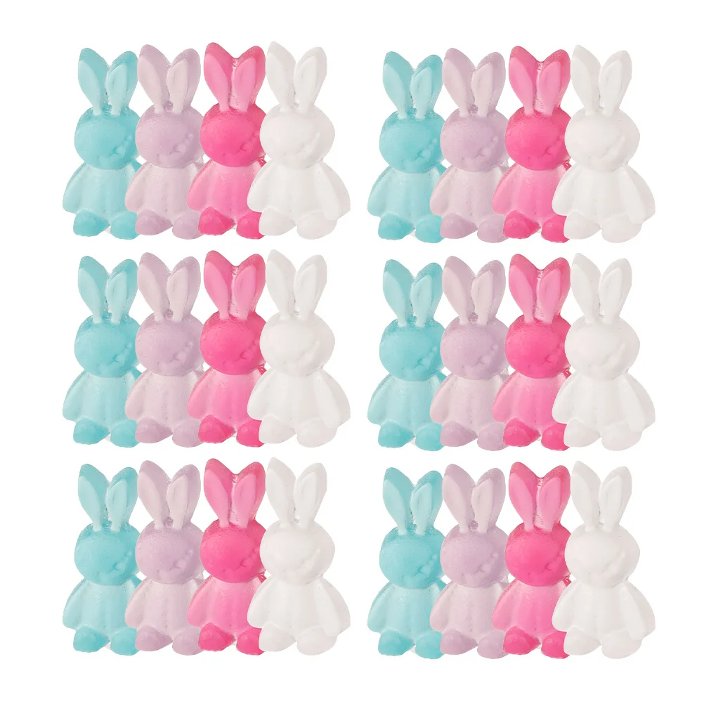 

40Pcs Rabbit Shape Resin Beads DIY Craft Making Loose Beads for Jewelry Bracelets Necklaces Earrings Animal Flatback Charms