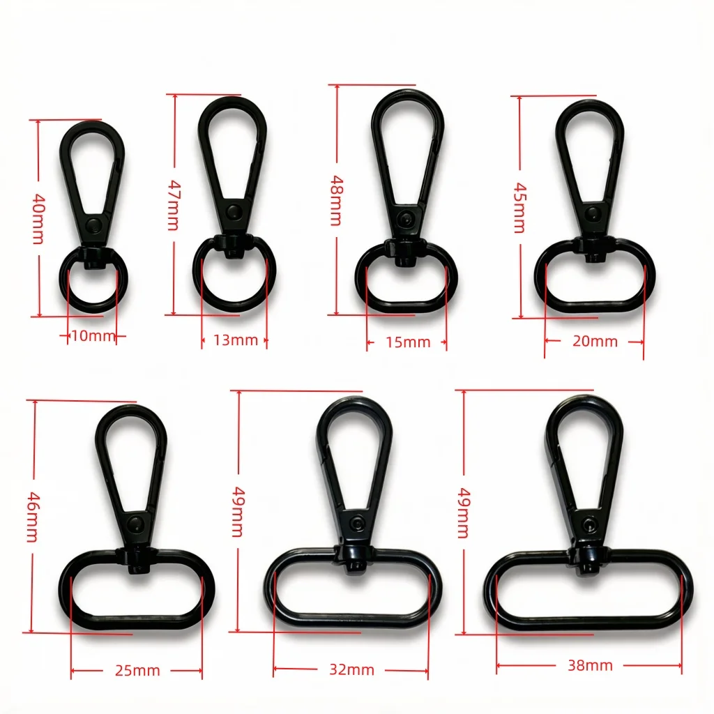 5-100Pcs 10-38mm Metal Bags Buckle Swivel Lobster Clasp Trigger Clip Snap Hook Handbag Hanger KeyChain DIY hardware Accessories