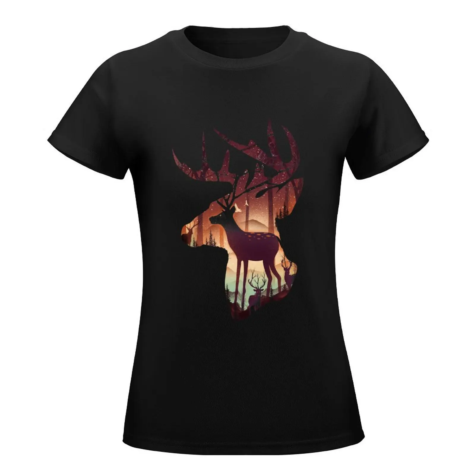 Mystical Deer T-Shirt cute tops summer top t shirts for Women