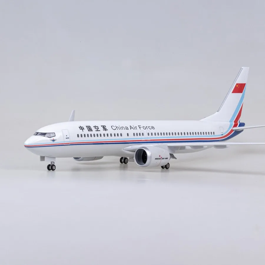 47cm Plastic Model Plane China Air Force B737-800 Diecast Airplanes Building With Wheels Stable Base Aviation Gifts Collectible