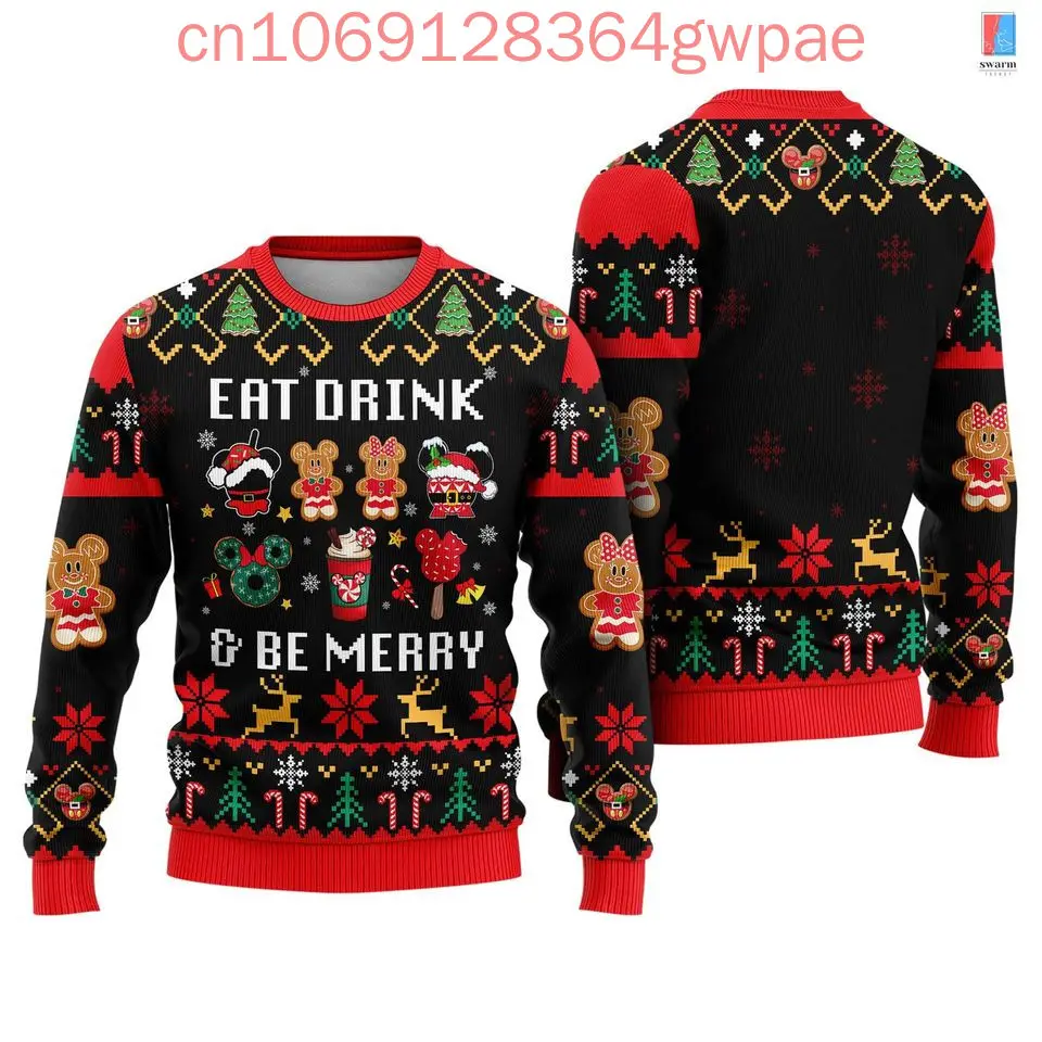 

Mickey and Minnie Christmas Ugly Sweater for Men's Women's Disney Christmas Sweatshirt Mickey Minnie Mouse Xmas Holiday Sweater