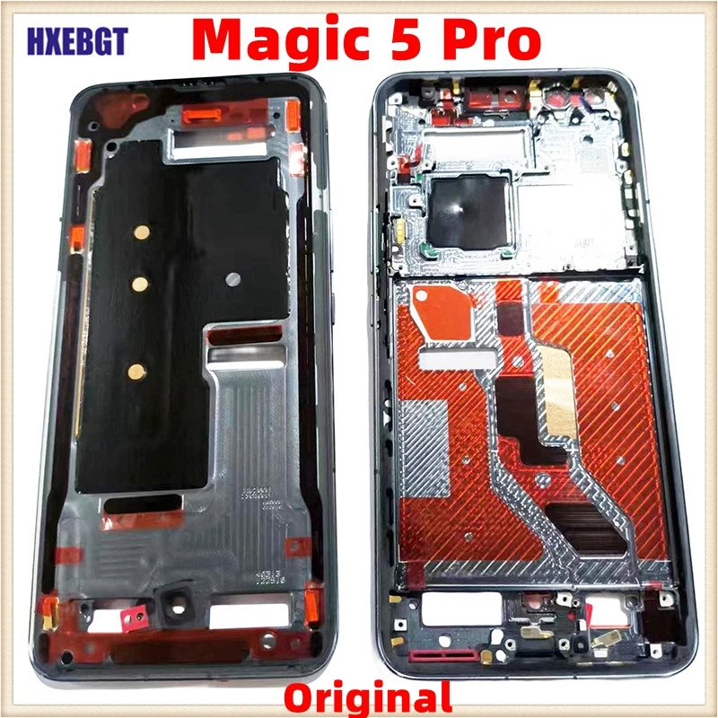 For Honor Magic 5 Pro LCD Front Frame Bezel Middle Faceplate Housing Chassis + Buttons Smartphone Repair Parts