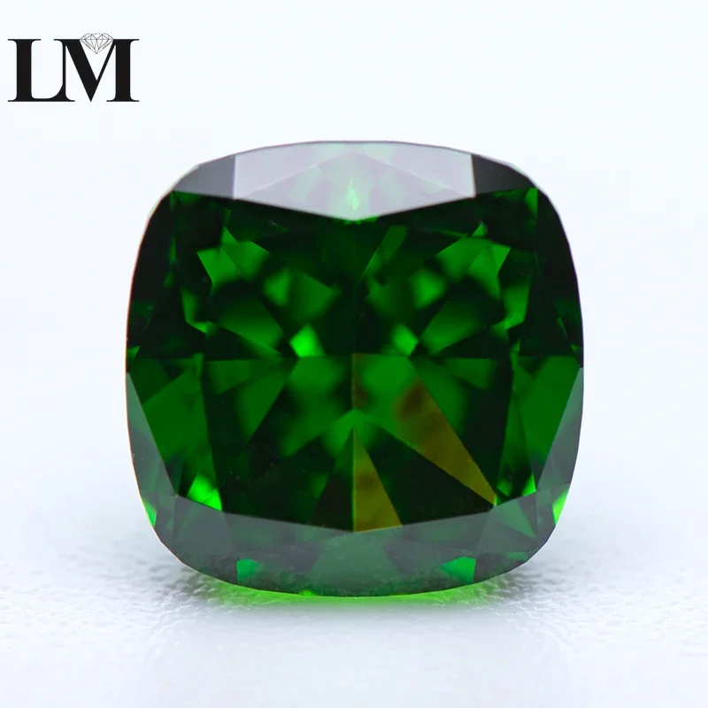 

Cubic Zirconia Cushion Shape Greed Color 4k Crushed Ice Cut Lab Synthetic Cz Stone Extremely Shiny Quality Women Jewelry Making