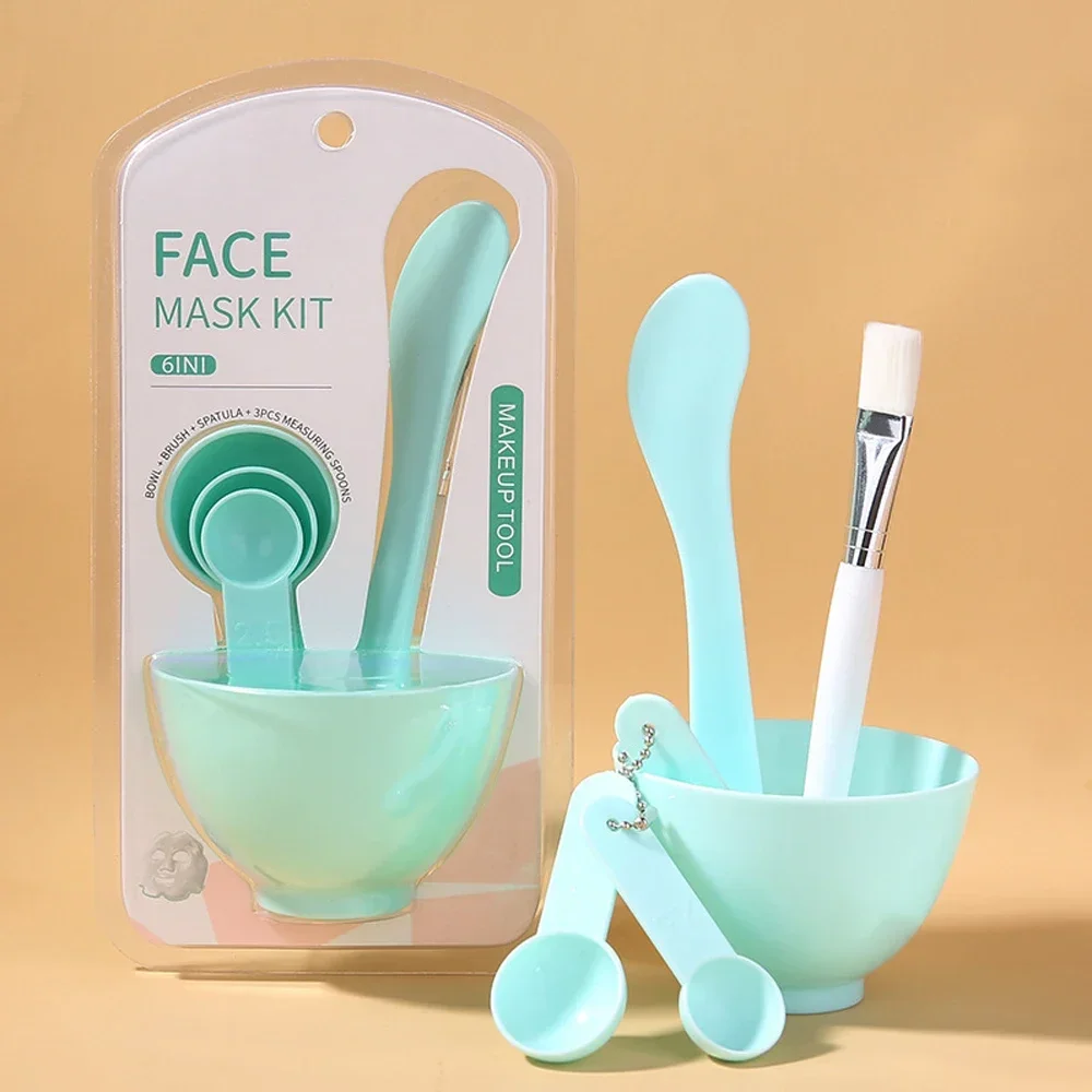 

6 Set Silicone Mask Mud Essential Oil Bowl Skin Care Mud Bowl Spoon Tools Convenient Clean Durable Makeup Portable Skin Care