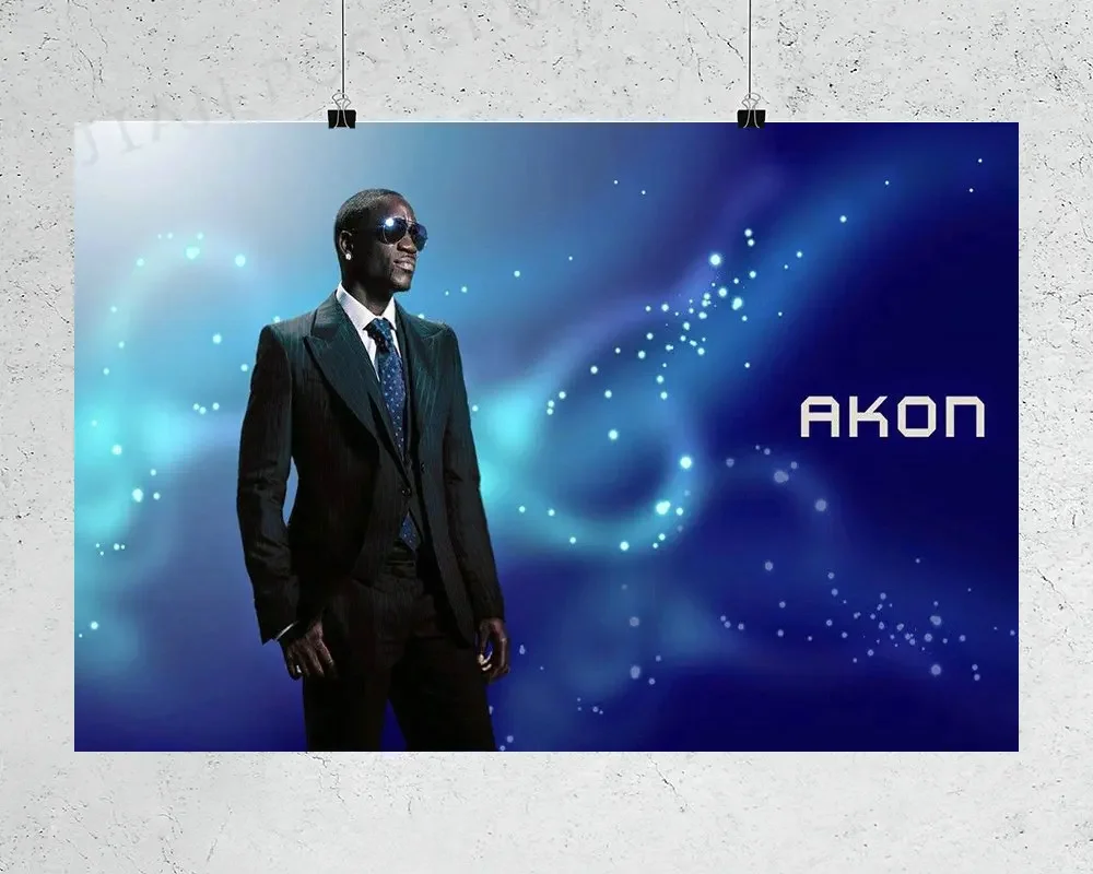 Póster de seda H410, decoración del hogar, Akon Music Star 06, arte de pared, regalo de Navidad