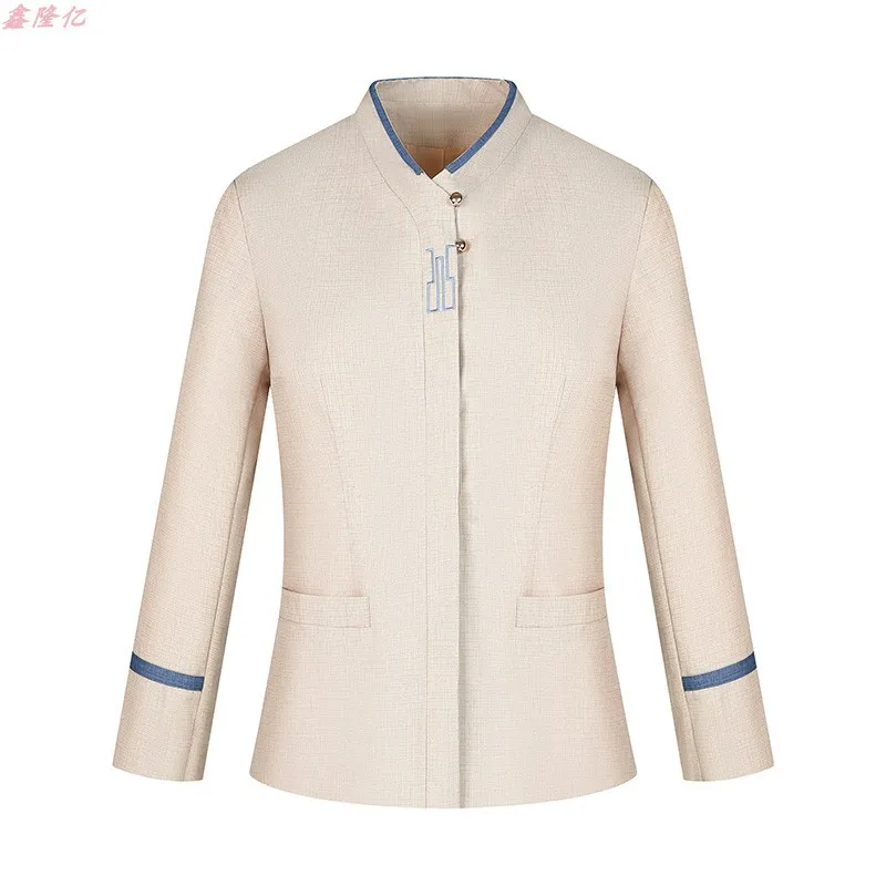 ホテル客室清掃員作業服長袖病院モール不動産清掃員PAMメンズ秋清掃サービスユニフォーム