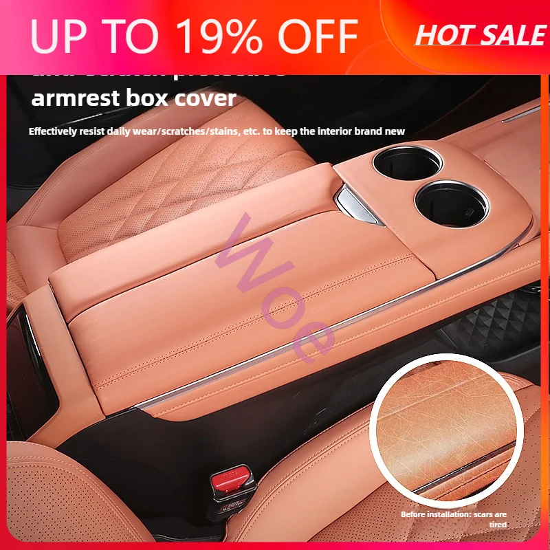 Woe Center Console Armrest Box Heightening Pad Leather Thicken Protective Cover for Changan Deepal S7 S07 Interior Accessory