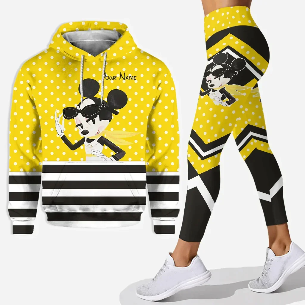 

2024 New Minnie Mickey 3D Women's Hoodie And Leggings Suit Disney Hoodie Yoga Pants Sweatpants Fashion Sports Suit