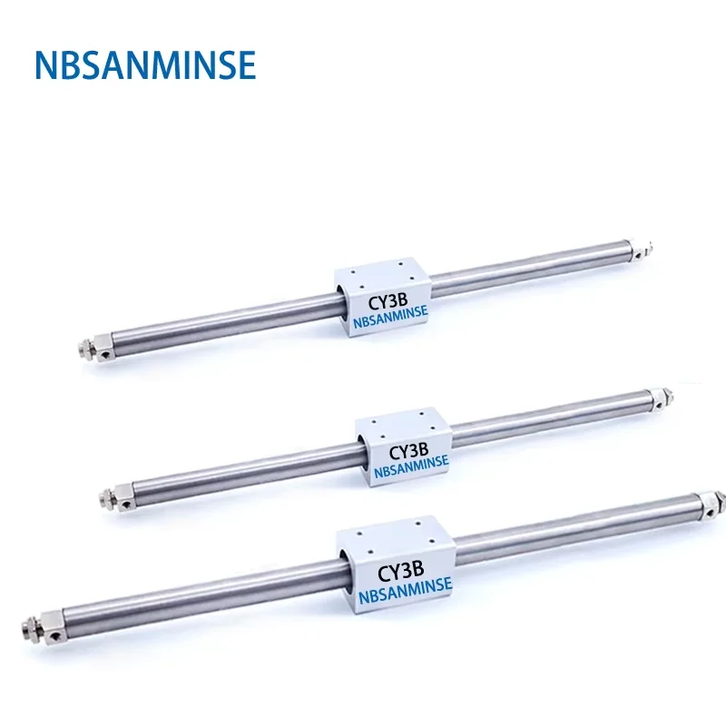 CY3B 32mm Bore Magnetically Coupled Rodless Basic Type  Type Pneumatic Parts Compress Air Cylinder NBSANMINSE
