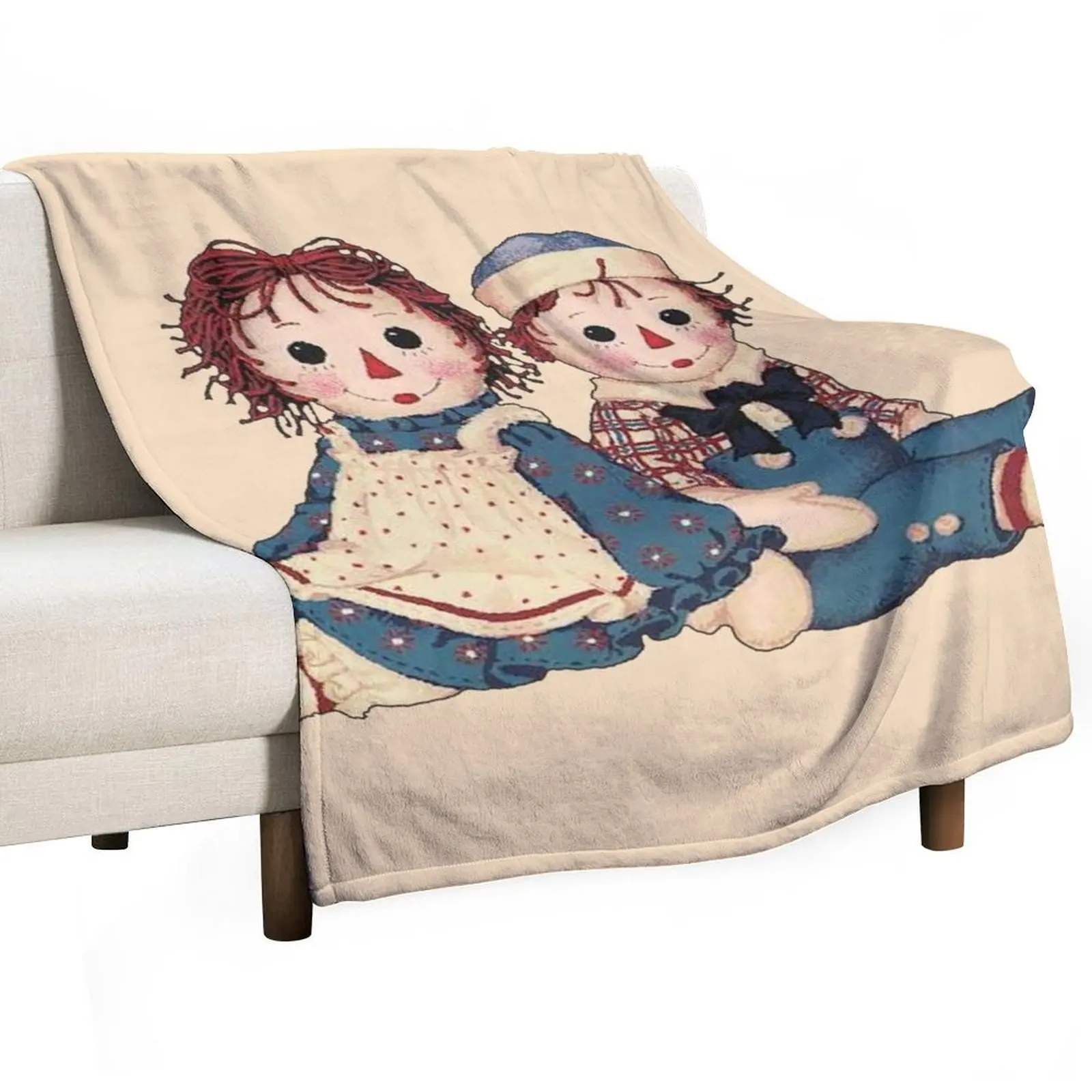

Raggedy ann and raggedy andy Throw Blanket sofa bed Cute Blankets For Baby Hair Blankets