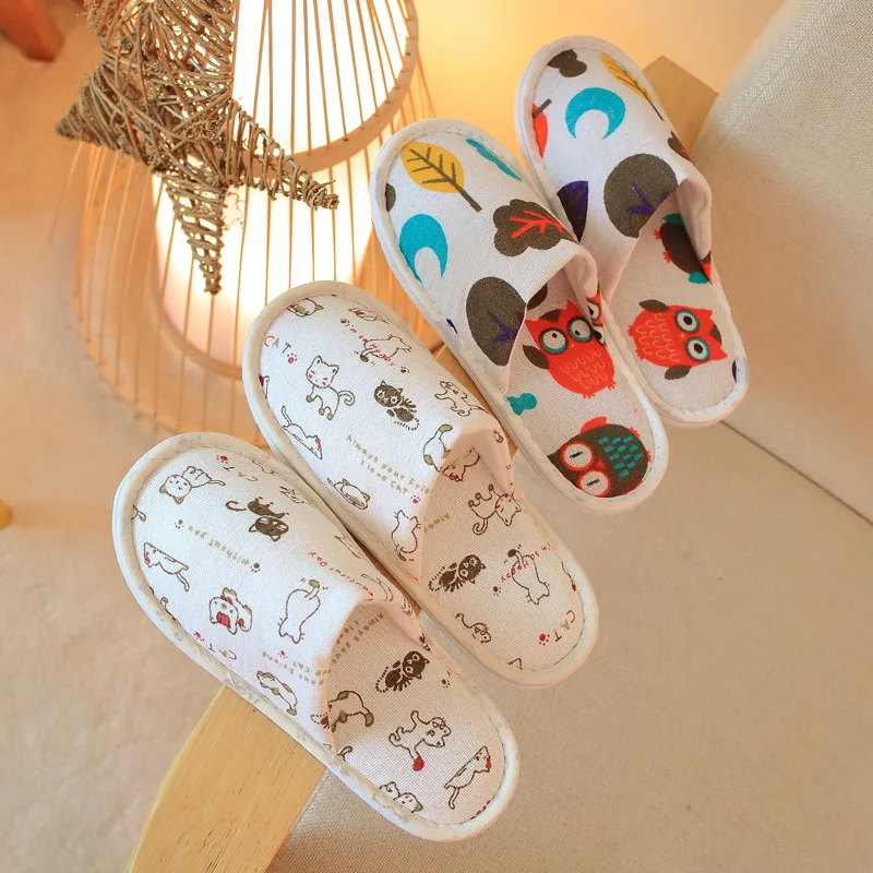 5 Pairs Children\'s Disposable Slippers Hotel Room SPA Portable Closed Toe Cute Slippers Home Guest Kids Baby Indoor Travel Shoes