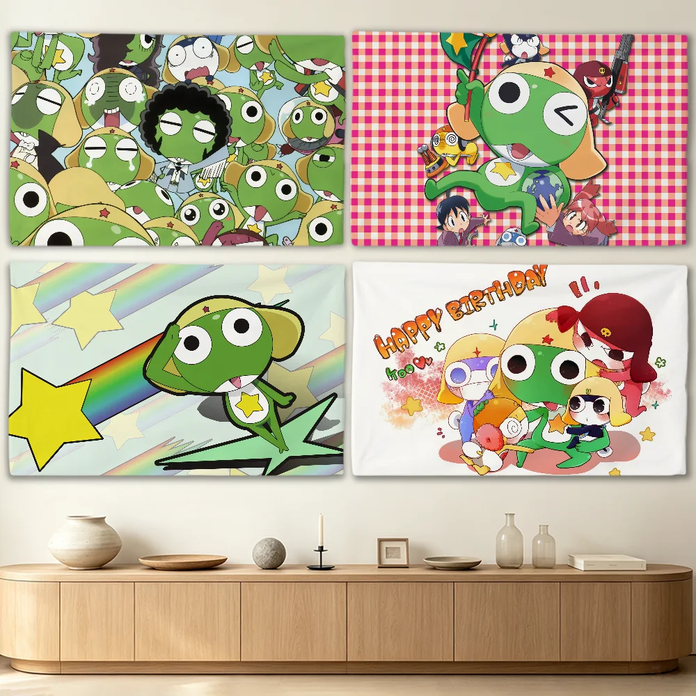 Cartoon S-Sgt. F-Frog Cute flag Advertising Banner for Camping Decoration Outdoor & Garage Wall Hanging Decorations