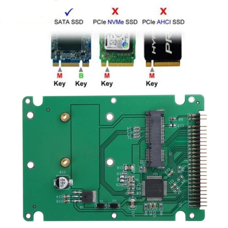 MSATA SSD إلى 2.5 44PIN IDE HDD محول عالي الجودة صندوق بطاقات أفضل بيع ، 44pin بطاقة PCIExpress Sata محول