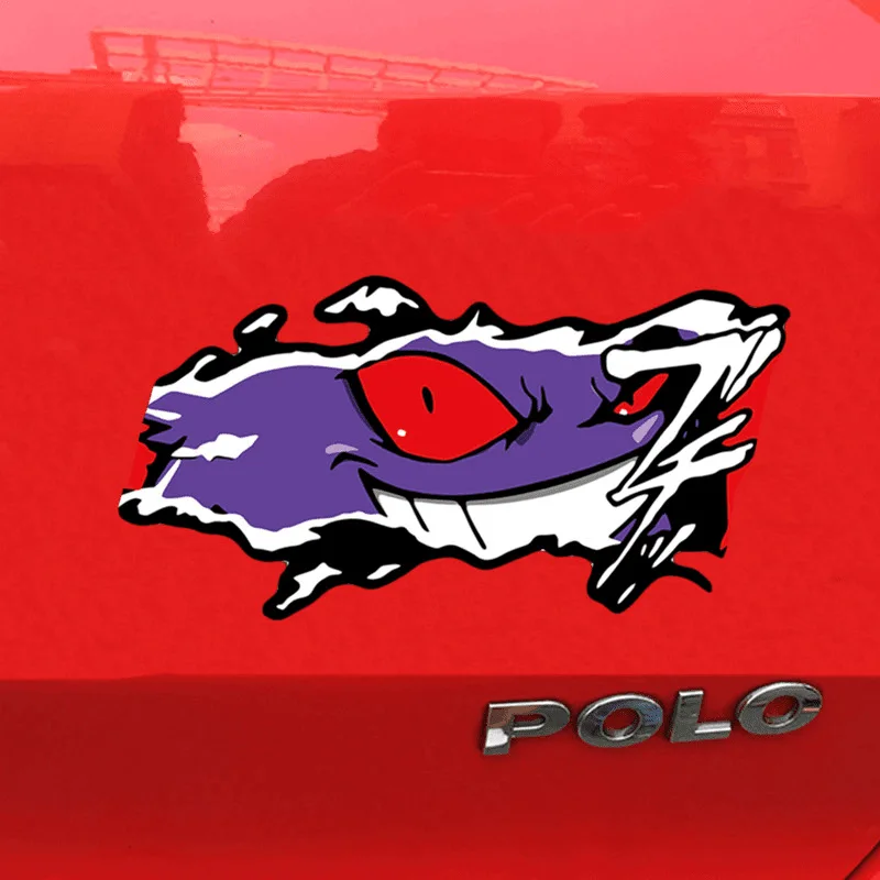 Cool anime mercancía pegatinas de coche Gengar Pokemon mal sonrisa estilo Scratch pegatinas decoración del coche