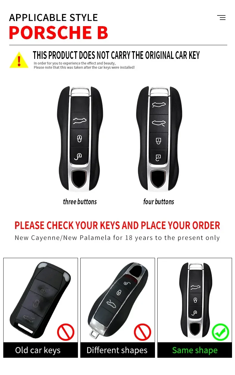 Car Key Case Covers Smart Remote Protection Shell Holder For Porsche Cayenne 718 MACAN Panamera 911 Boxster Keychain Accessories