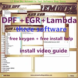 2023 Car accessories tools DPF+EGR hot sell Lambda Remover Full 2017.5 Version Software + Unlock keygen + Install Video