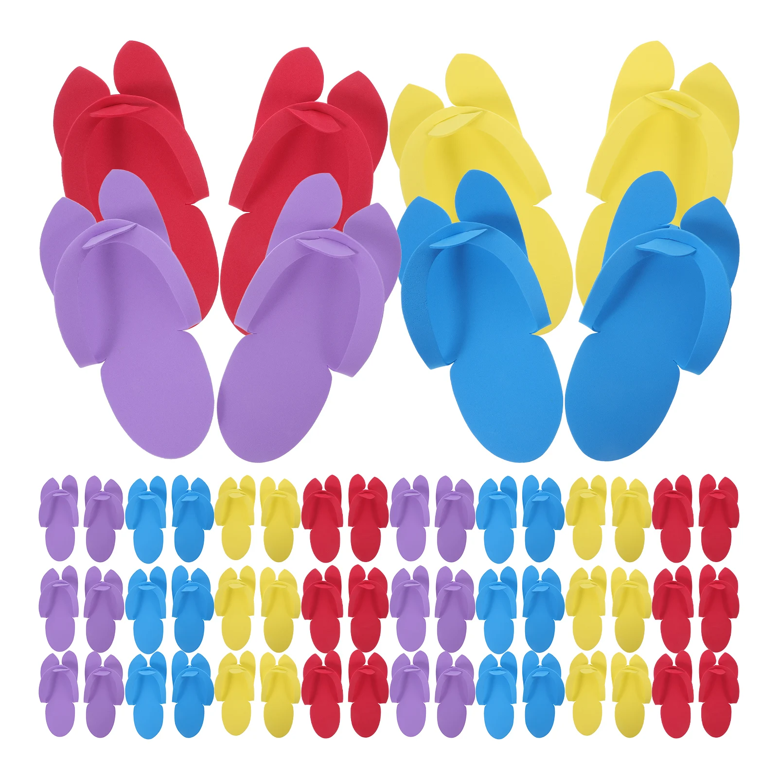 

48 Pairs Disposable Slippers Lightweight Foam Salon Flip Flops Spa Pedicure Sandals Hotel Guest Travel Random Color Thin EVA