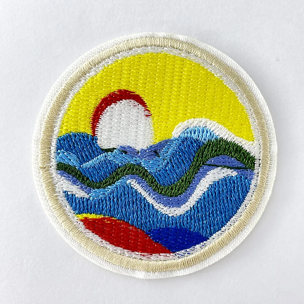 Sea Cloth Patch Badge Embroidered Iron on Patches for Clothes Cover Repair Hole Stickers Decorative Clothing Badges