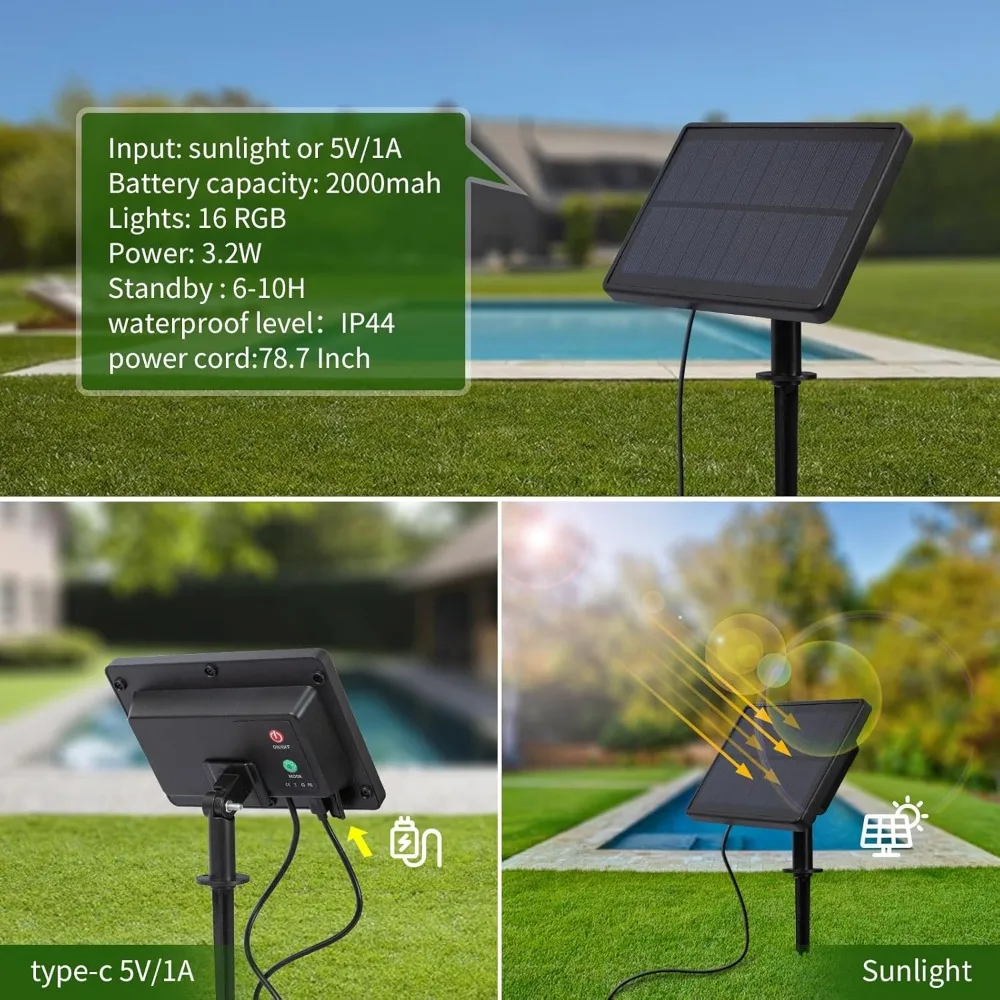 Fontaine de Piscine pour Piscine Au-Dessus et Entiers, Lumières LED 12 Documents, Lampes Solaires avec Télécommande pour Piscine, Réglable à 360 °