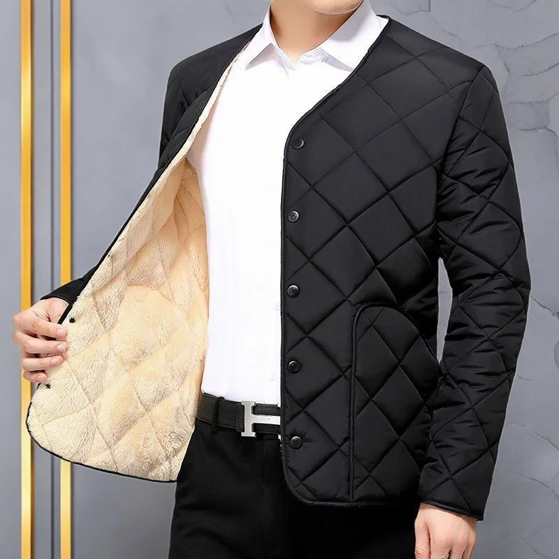 

Мужская утепленная хлопковая куртка на флисовой подкладке, зимняя рабочая одежда, теплая, ветрозащитная, приталенного кроя, модная, городская, стандартной длины