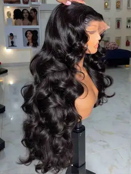 Raw Peruvian Body Wave 250% Density 40 42 inch 13x6 HD Lace Front Human Hair Wigs 13x4 Frontal Wigs Women Glueless Closure Wigs