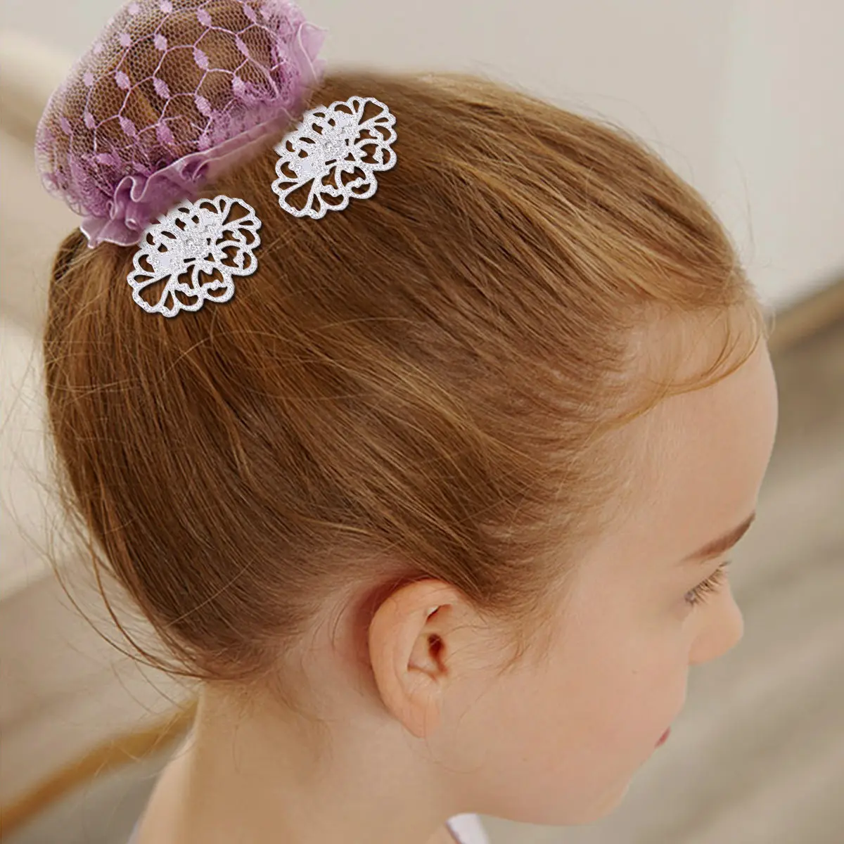 10Pcs Five-Tooth Elegant Hair Comb for Women Flower Headdress Hair Jewelry Party Wedding Prom Dancing Picnic Daily Use Silver