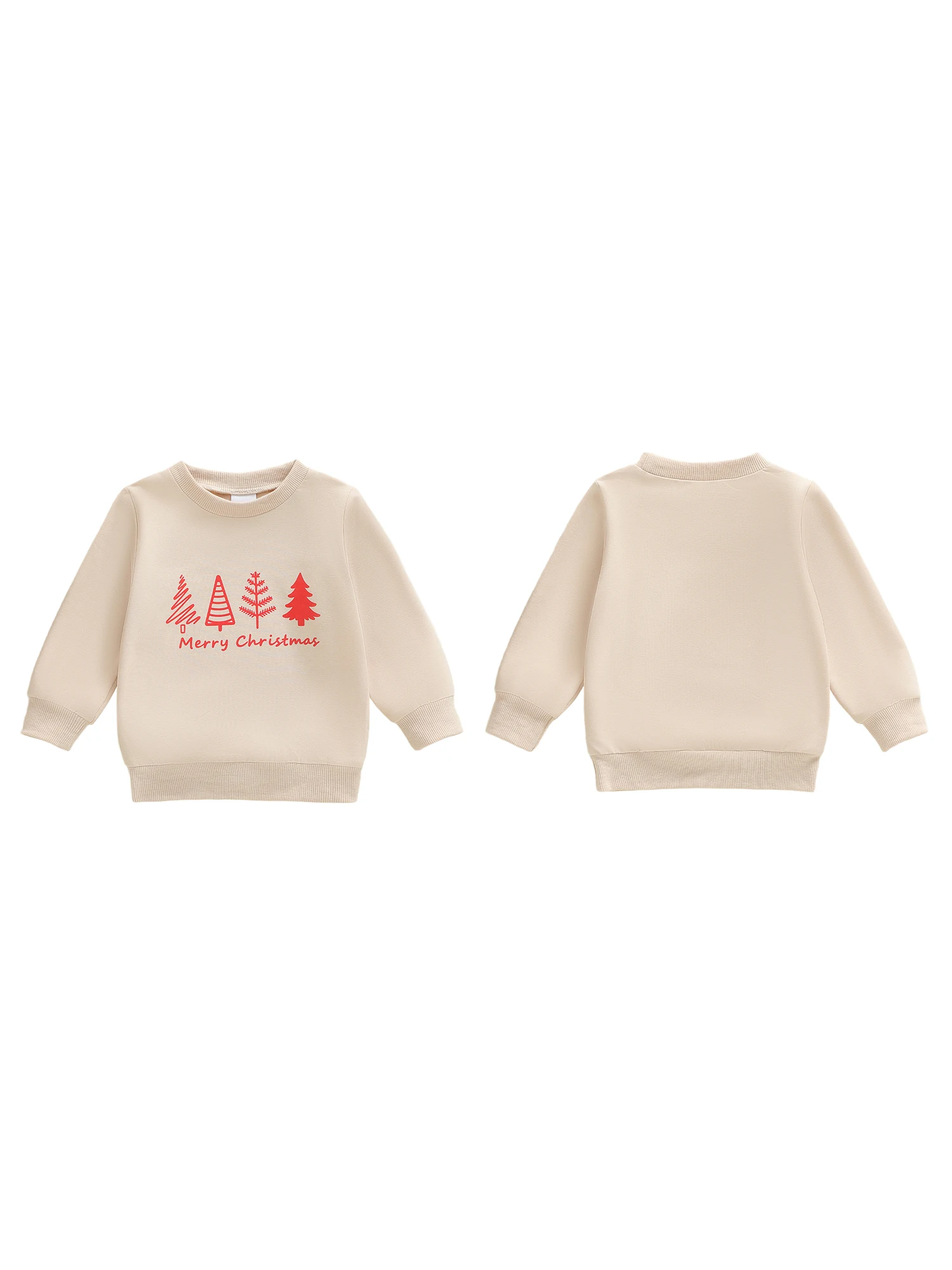 

Милый рождественский свитер для малышей с принтом оленей и ребристыми манжетами. Уютный зимний праздничный пуловер для мальчиков и девочек.