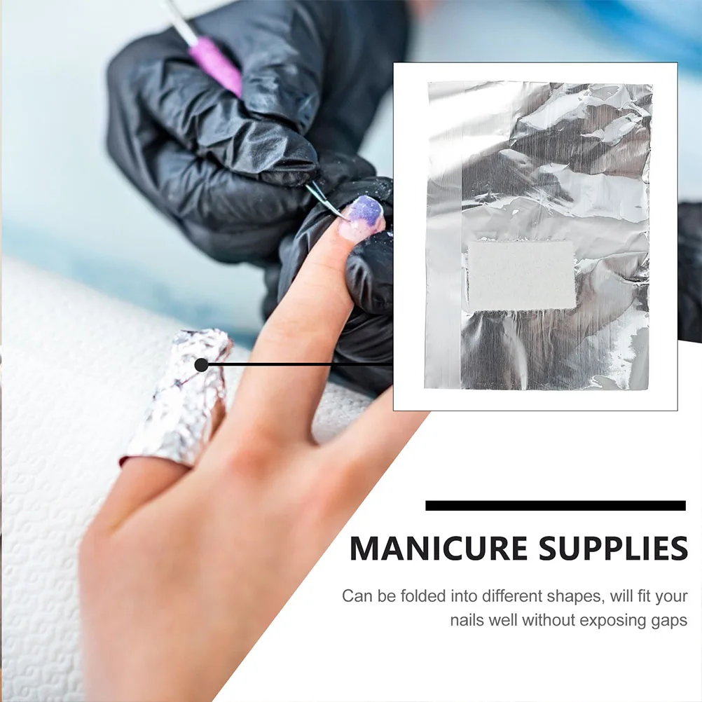 150 pièces dissolvant de vernis à ongles enlèvement d'enveloppe tampons de retrait d'étain enveloppes pour Gel aluminium sûr