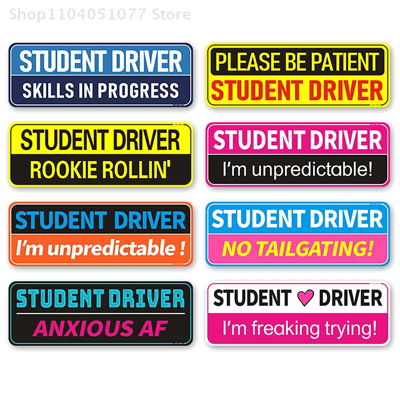 ملصق سائق الطالب المغناطيسي للسيارة يرجى التحلي بالصبر علامات سلامة الطالب Rookie Novice Driver الوفير ملصق مغناطيسي