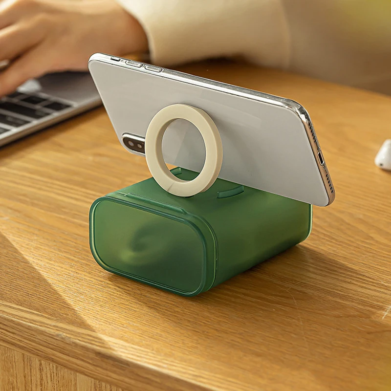 Desktop Data Cable Storage Box Dustproof With Cover Mobile Phone Charger Box Transparent Cable Wire Container Box In Office Home