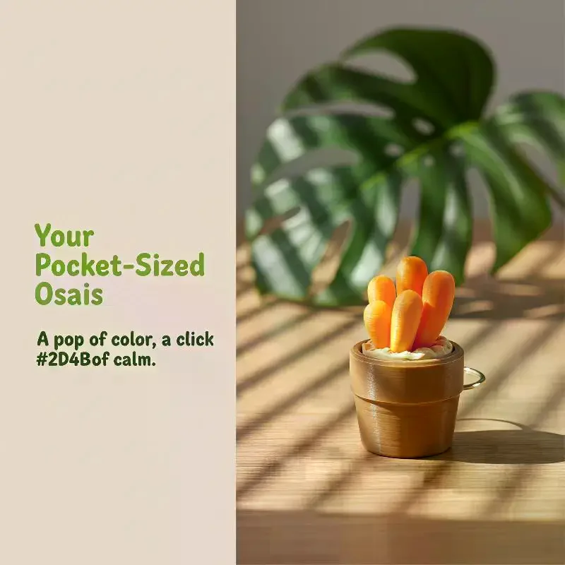 3D Printing Keychain - 3D Printed Pot Clicker Keychain Cute
