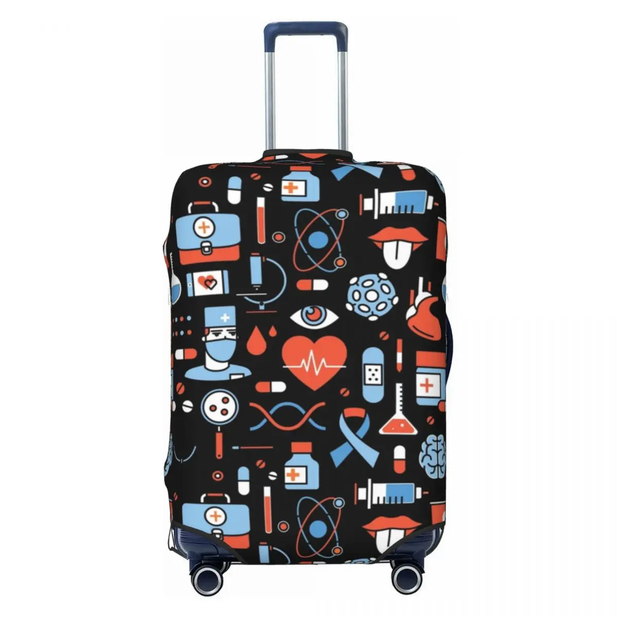 Custom Cartoon Nursing Nurse Luggage Cover Protector Fashion Travel Accessories Elastic Suitcase Protective Cover for 18-32 Inch