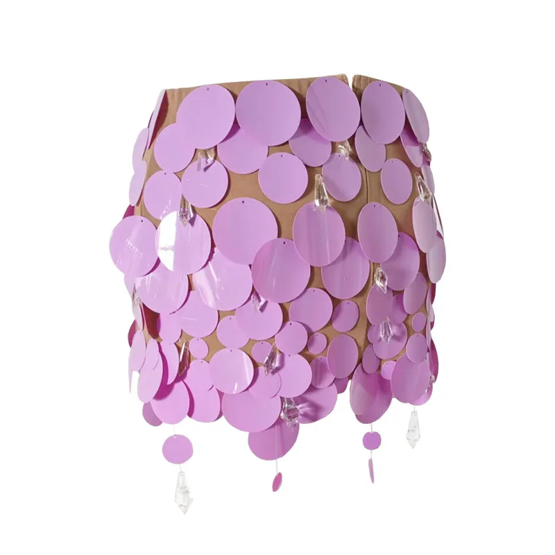 2025 핸드메이드 스팽글 미니 스커트 로우 웨이스트 타이트핏 지퍼와 크리스탈 태슬 섹시 여성 TV 레드카펫 파티용