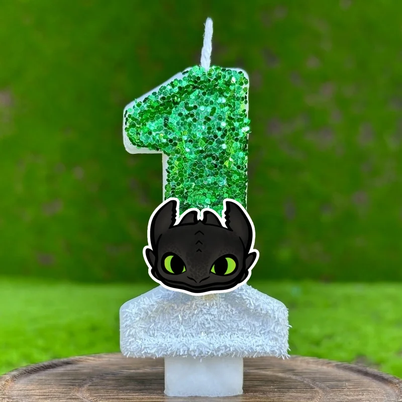 Vela de Cumpleaños con Forma de Dragón, Decoración para Pastel de Cumpleaños, Adorno para Pastel de Cumpleaños de Desdentado, Decoración para Baby Shower, Regalo