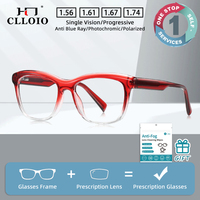 CLLOIO Fashion Gradient Prescription Custom Glasses Women's Anti Blue Light Photochromic Glasses Progressive Reading Glasseses
