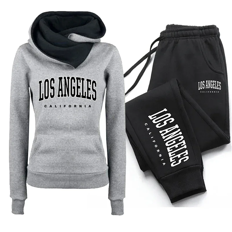 Women's Tracksuit Printing Fashion Casual Hoodie Sweatshirts Outdoors Sports Jogging Clothing Autumn Winter Quality Streetwear
