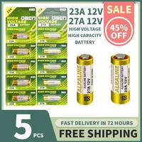 5PCS 23A 27A 12V Alkaline Battery - A27 27AE 27MN A2 L828 K27A for Remote, Gamepad,Flashlight,Doorbell,Toys - Long Lasting Power