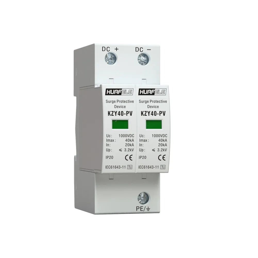 Photovoltaic Surge Protective Device SPD DC600V 1000V 2P 20KA~40KA Low-voltage Arrester House din rail Photovoltaic Protector