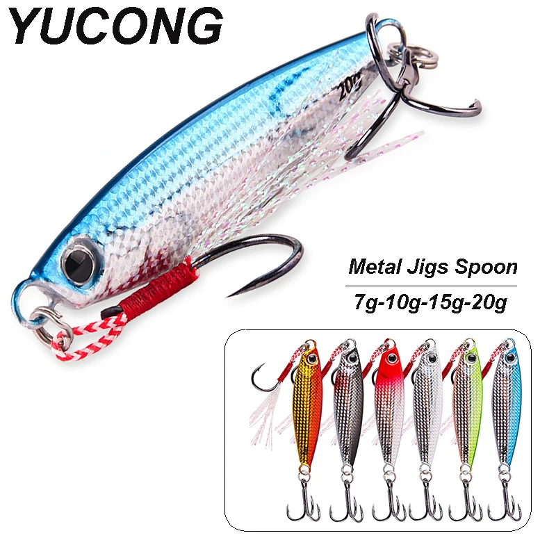 YUCONG 1PX Metal Casting Jigs Lure 7-10-15-20g Sinking Fishing Bait Sinking Wobbler Jigging leurre Hard Isca duro cebo fisching