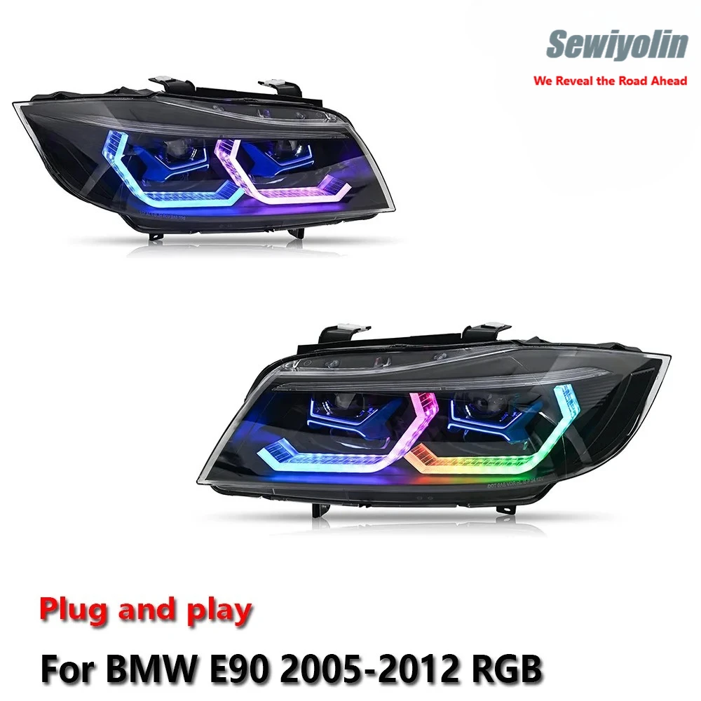 

Светодиодные фары для BMW E90 2005-2012: RGB противотуманные фары, ДХО, стоп-сигналы, указатели поворота, подключение Plug and Play