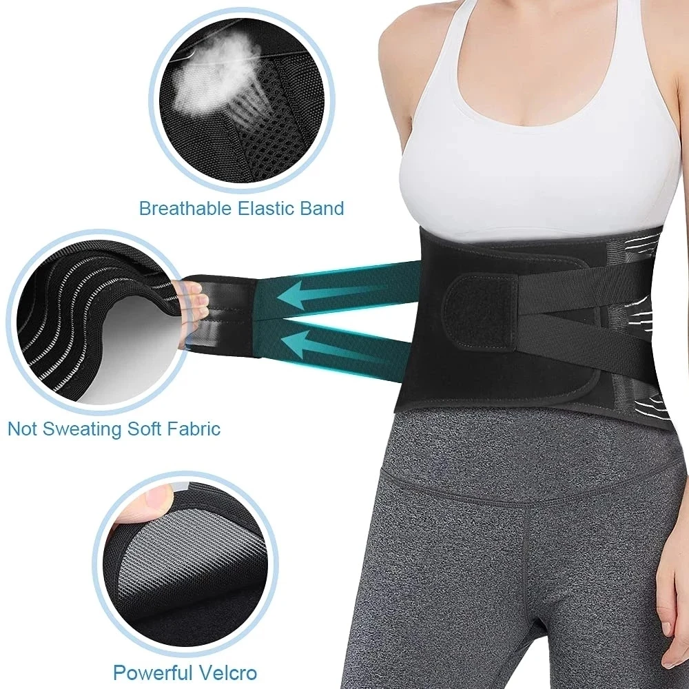 Lumbar Support Belt Adjustable Dual Fixed Spine Support Orthopedics Belt Non-slip Breathable Sedentary Office Protective Gear