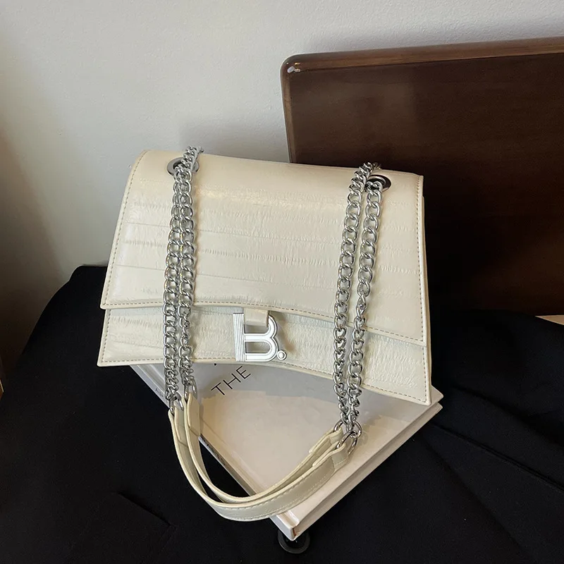 

French Chain Bag - Crossbody & Shoulder Purse, Stone Texture Underarm Bag for Women, Trendy Designer Handbag, Unique Texture‌