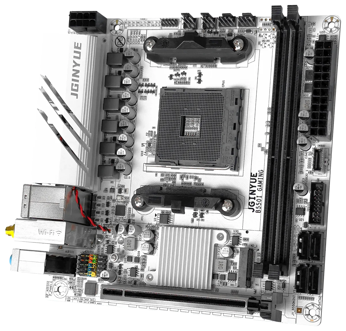 JGINYUE AMD B550 AM4 mini ITX Motherboard supports Ryzen R5 4000/5000 series processors DDR4 RAM PCI-E 4.0 B550i GAMING