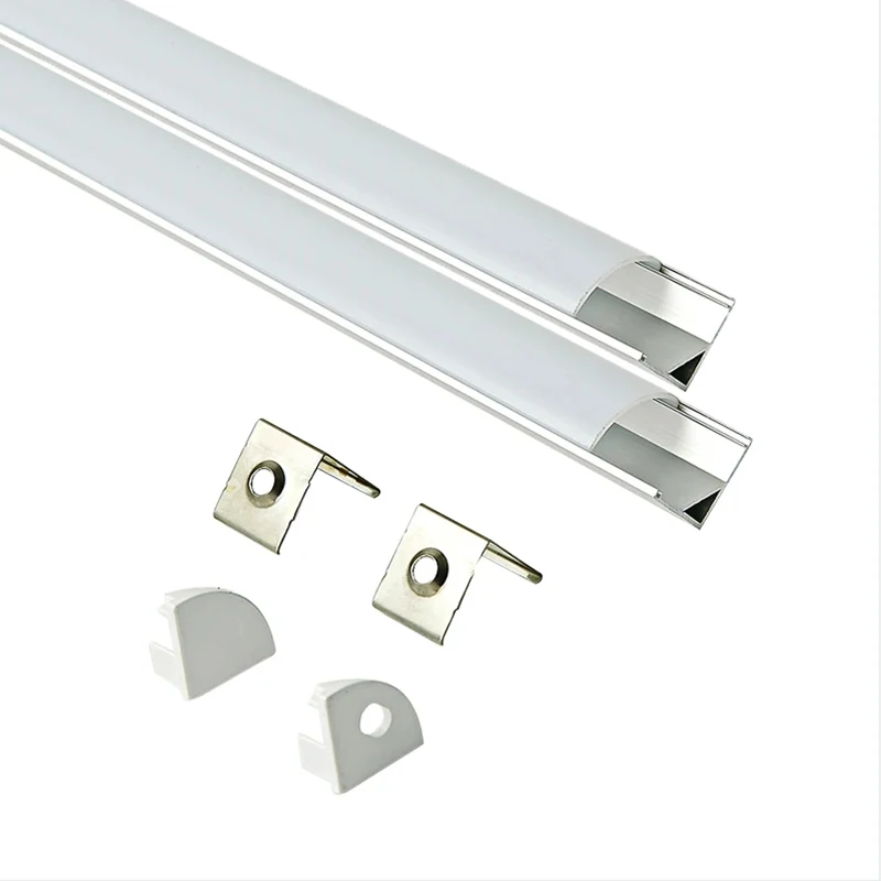 45 Degree Angle Aluminum Profile Wine Cabinet Corner Profile For Led Strip Light Wardrobe Staircase Linear Lamp