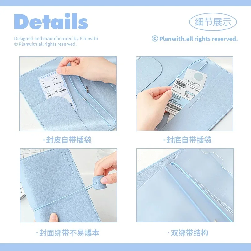 MINKYS بو الجلود دفتر ملاحظات للسفر مخطط سنوي يوميا أسبوعي جدول الأعمال كتاب القرطاسية المدرسية #5