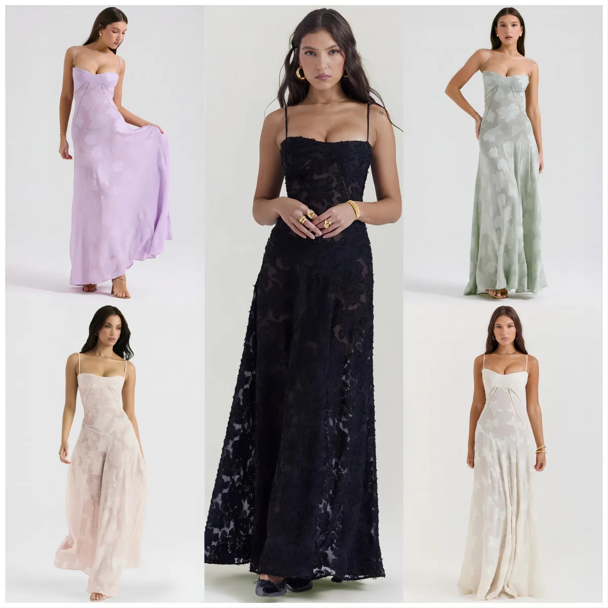 

Sexy Lace Halter Dress for Women New Popular Spring Summer Fairy Skirt Holiday Casual Medium Long Dresses for Female 2025 New