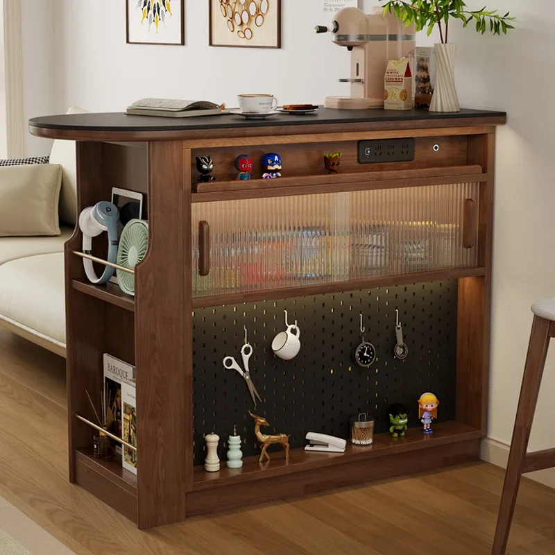 Solid wood bar counter small apartment living room