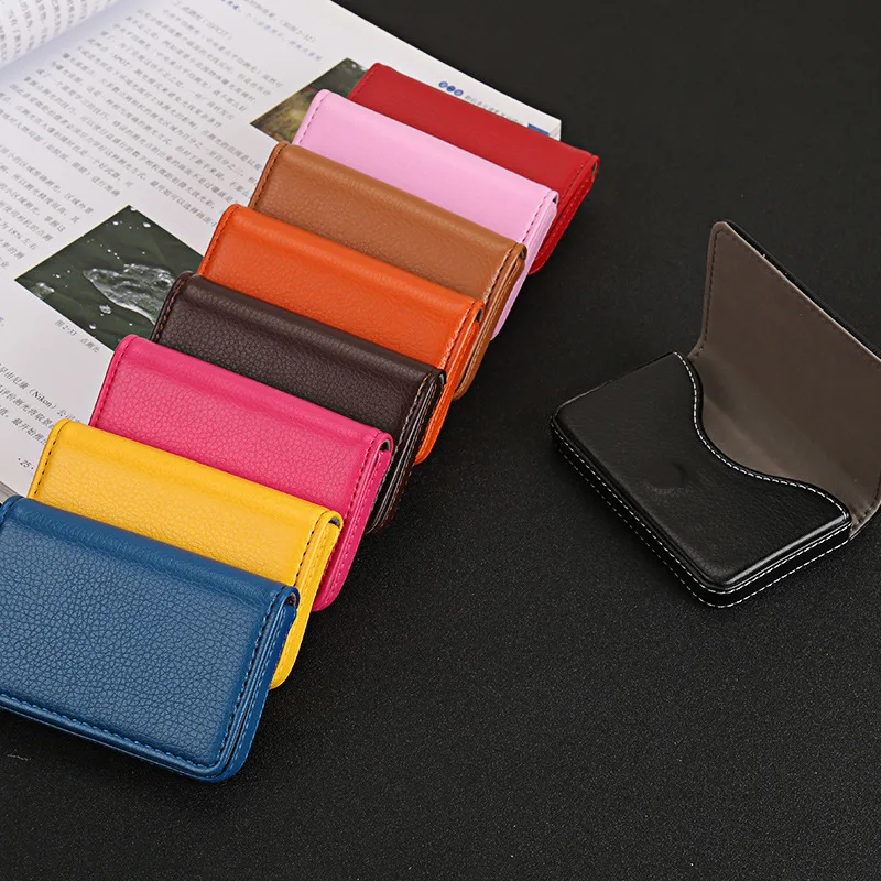 Credit Card Holder Wallet for Men/Women Buckle Large Capacity High-Grade PU Leather Credit Bank Card Case Box Packs Purse