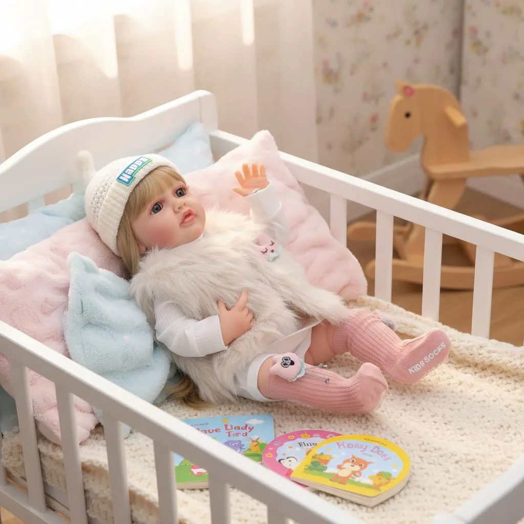 

Cloveray 22-дюймовая оригинальная классическая виниловая реалистичная кукла Reborn для всего тела, супер милая виниловая кукла, игрушка ручной работы, детский рождественский подарок