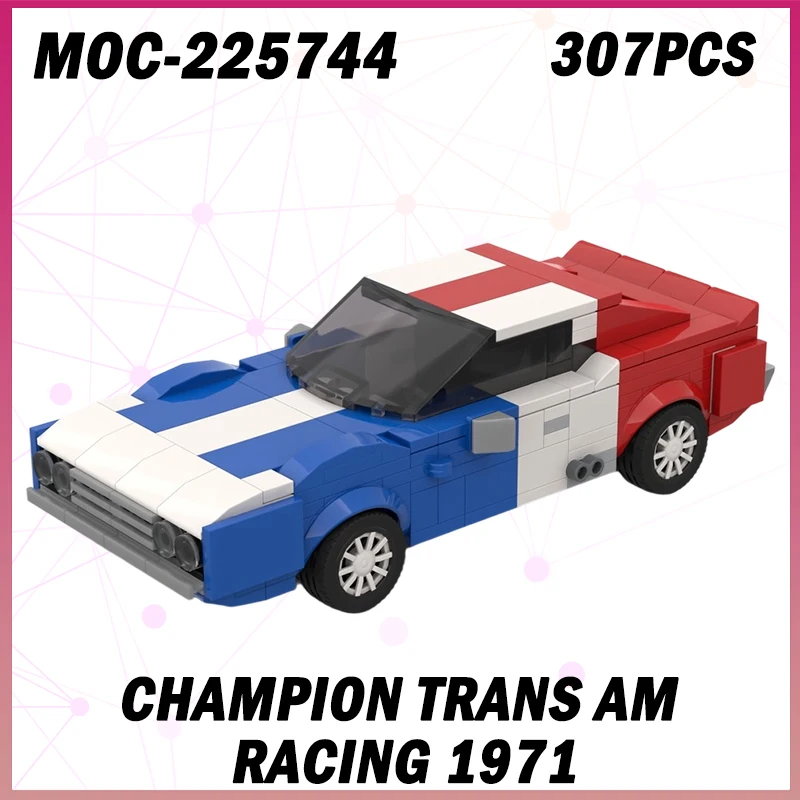 

307PCS MOC-225744 Speed Champion Trans Am Racing 1971 Building Block Model Classic Sports Car Brick Boy Surprise Christmas Gift